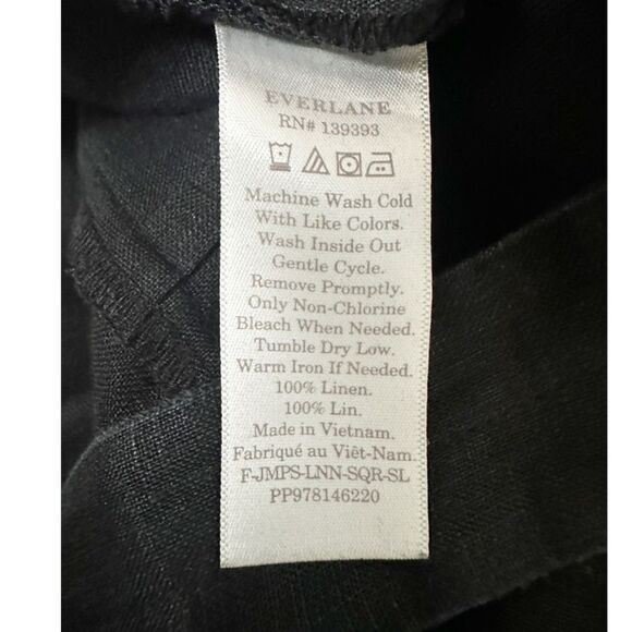 Everlane Linen Jumpsuit in Washed Black Size 4 - Picture 15 of 16